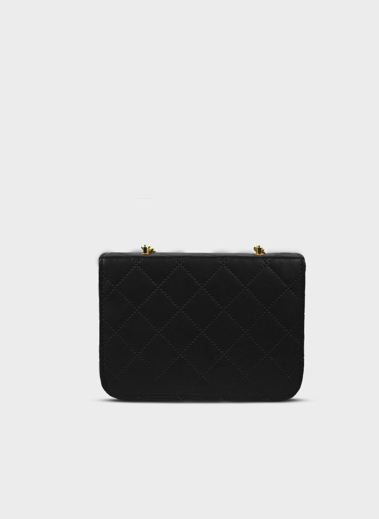 Quilted Chain Bag - Black